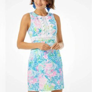 Lilly Pulitzer Railee Shift dress in print Multi Fished My Wish size 14 NWT